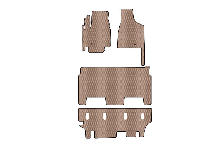Dodge Grand Caravan V 2008–2020 Gumijas paklājiņi Carsuit (2008-2020, 3 rindas, 8 vietīgs/komplektācija SXT, bēšā krāsā) Foto 1