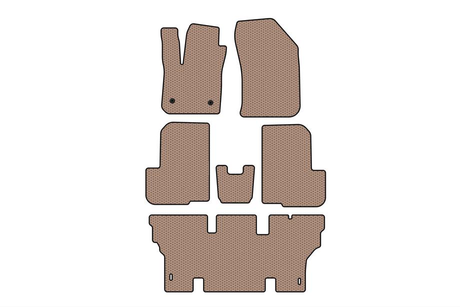 Dacia Lodgy 2012–2022 Gumijas salona paklāji Carsuit (3 rindas, 7-vietīgs, bēšs) Image