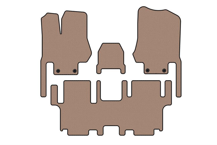 Nissan Quest 2011–2017 Gumijas salona paklāji Carsuit (2 rindas, 7 vietīgs, bēši) Image