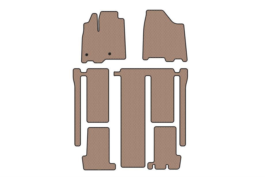 Toyota Sienna 2010–2020 Carsuit gumijas salona paklājiņi (3 rindas, bēši) Image