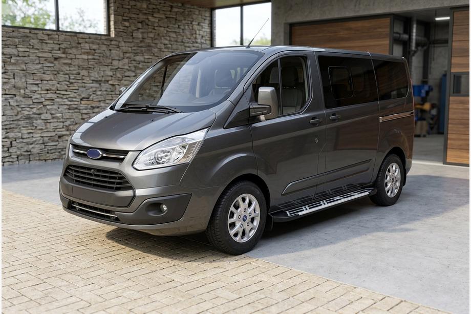 Ford Custom 2013–2022 Sānu sliekšņi Sunrise (2 gab., alumīnijs) Garā riteņu bāze Image