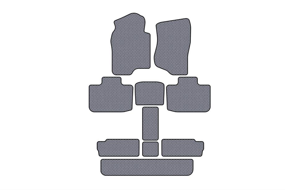 Cadillac Escalade 2007–2014 Gumijas paklājiņi Carsuit (3 rindas, pelēki) Image