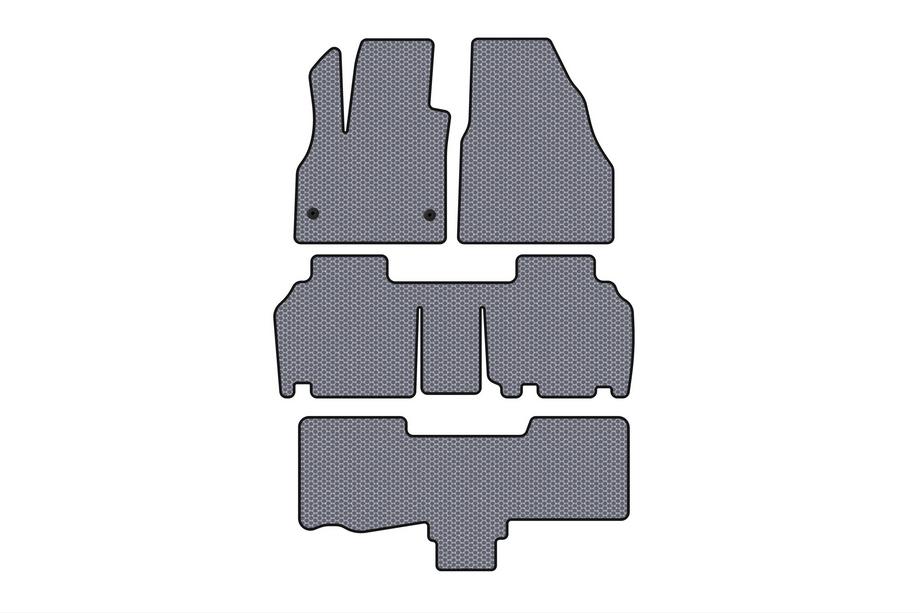 Renault Kangoo 2008–2020 Carsuit gumijas paklāji (3 rindas, 5 durvju/7 vietīgs, pelēks) Foto 1