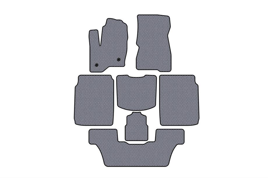 Ford Flex 2009–2019 Carsuit gumijas salona paklājiņi (3 rindas, 2013-2019, pelēki) Image
