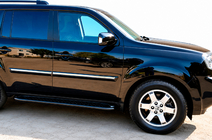 Honda Pilot 2008–2015 Sānu pakāpieni Allmond Black (2 gab., alumīnijs) foto 1