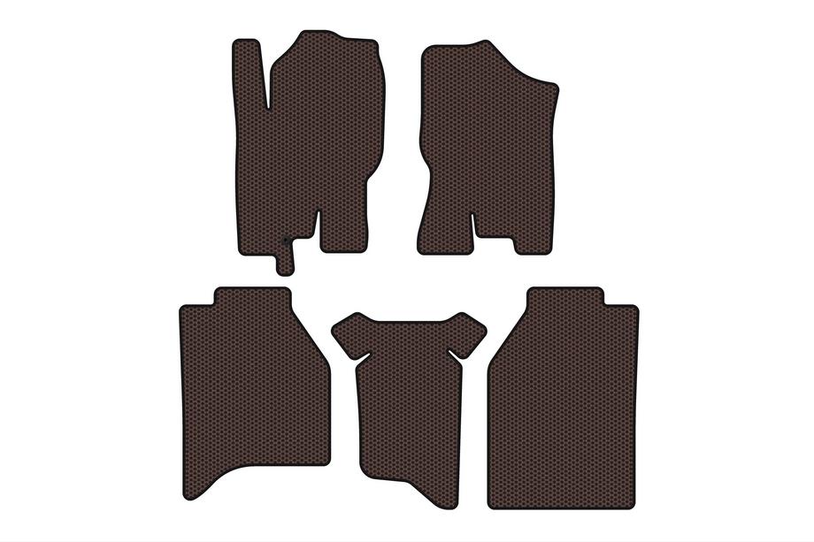 Nissan Navara 2006–2015 Carsuit gumijas salona paklājiņi (bez kastēm, brūni) Image