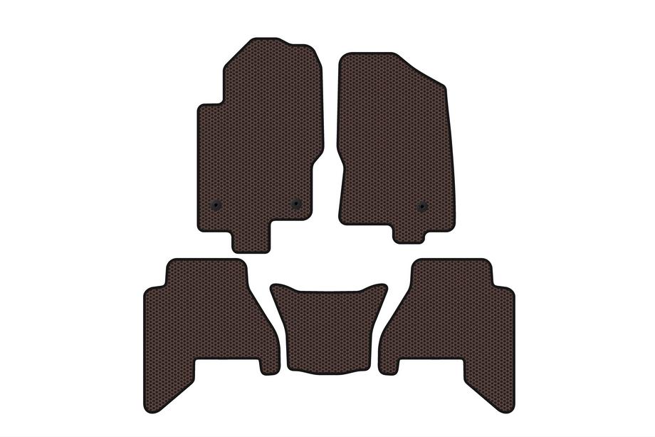 Nissan Pathfinder R51 2005–2014 Gumijas salona paklājiņi Carsuit V2 (2 rindas, brūni, 2010-2014) Foto 1