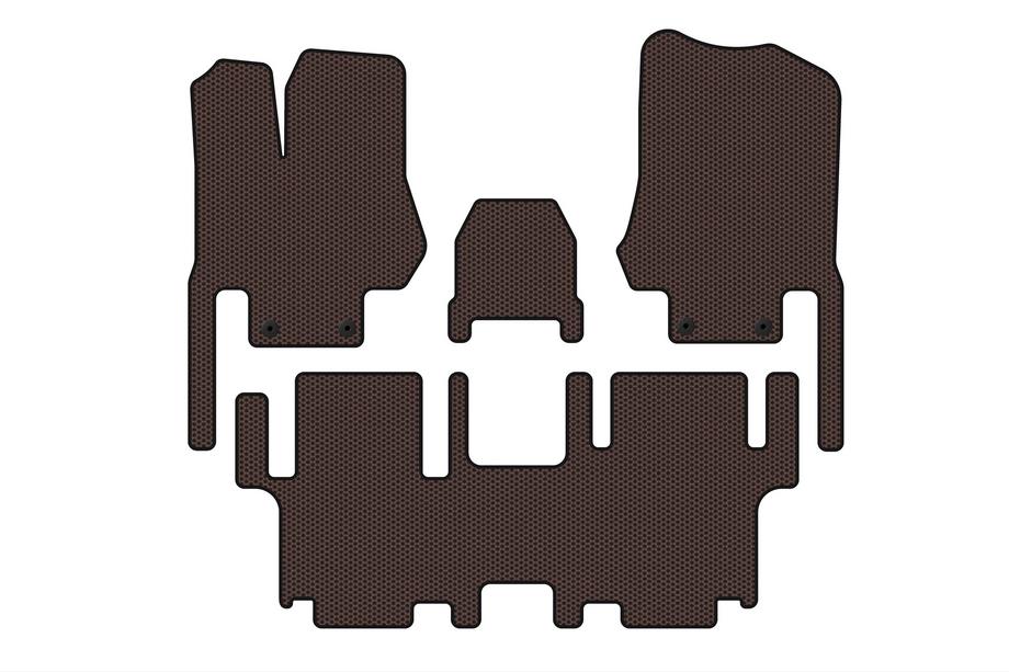 Nissan Quest 2011–2017 Carsuit gumijas salona paklājiņi (2 rindas, 7 vietīgs, brūns) Image