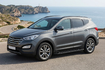 Hyundai Santa Fe 3 2012–2018 Sānu sliekšņi RedLine Black (2 gab., alumīnijs) foto 1