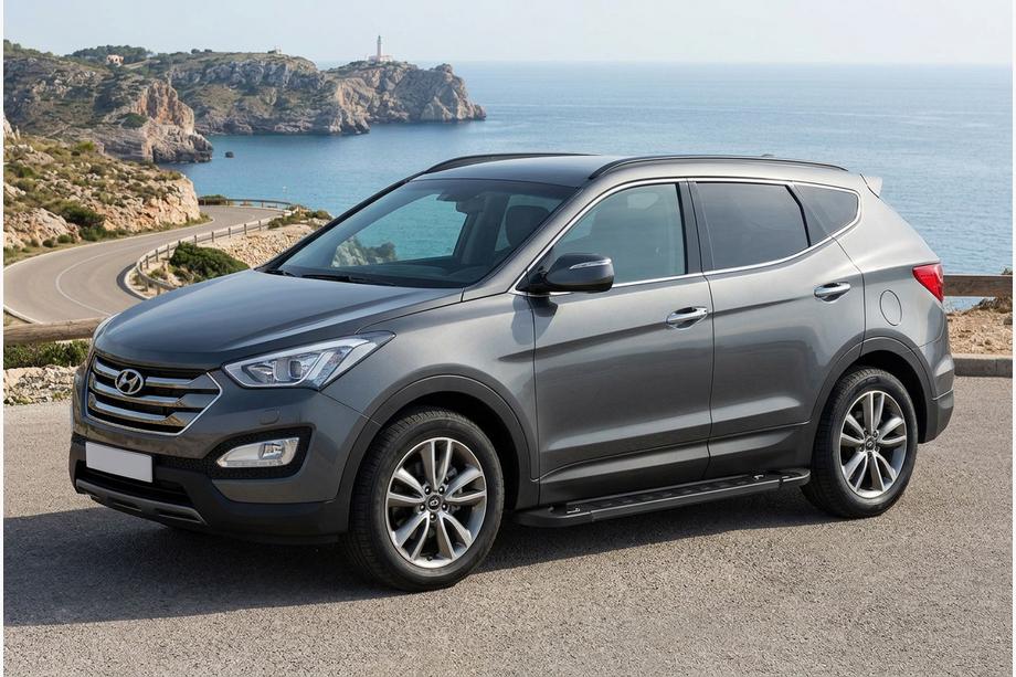 Hyundai Santa Fe 3 2012–2018 Sānu sliekšņi RedLine Black (2 gab., alumīnijs) Image