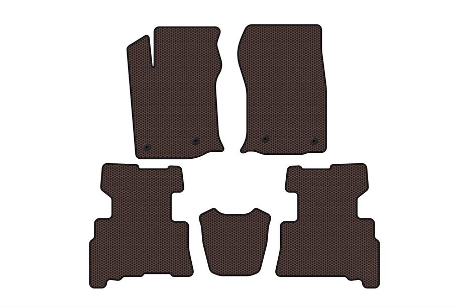 Toyota 4Runner 2009–2024 Carsuit gumijas paklāji (2 rindas, 2014-2024, 7-vietīgs, brūns) Foto 1
