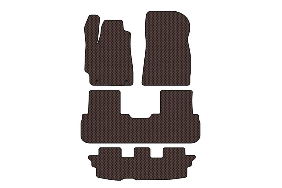 Toyota Highlander 2008–2013 Carsuit gumijas salona paklājiņi (2 rindas, brūni) Image