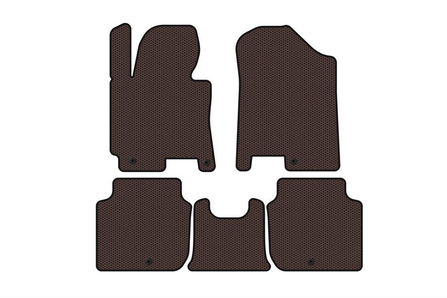 Kia Forte 2008–2024 Carsuit gumijas salona paklājiņi (2012-2016, brūni) Image