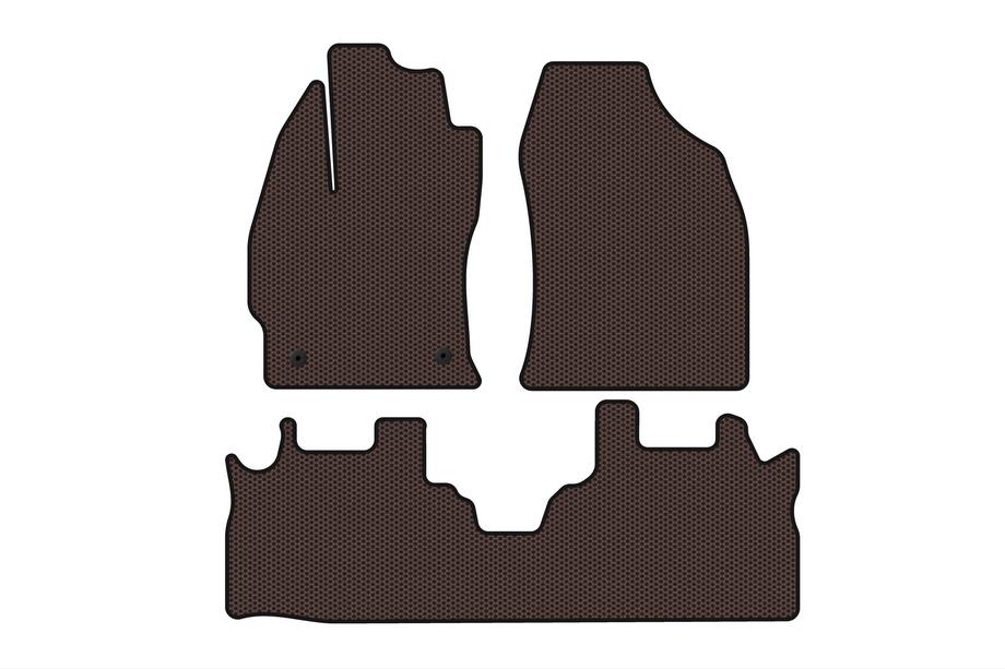 Toyota Prius Plus Carsuit gumijas salona paklājiņi (2 rindas, brūni) Image