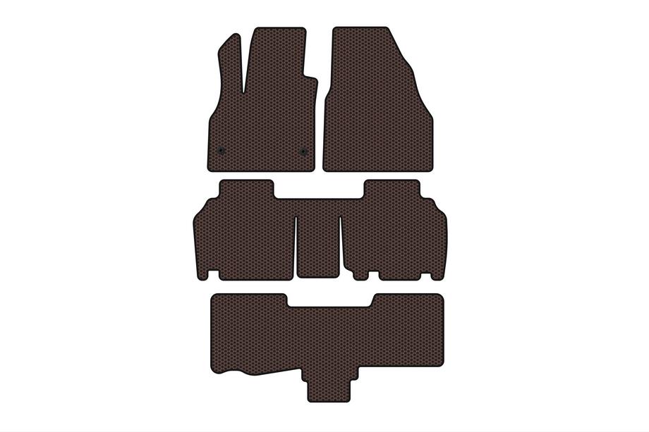 Renault Kangoo 2008–2020 Carsuit gumijas salona paklājiņi (3 rindas, 5 durvju/7 vietu, brūni) Image