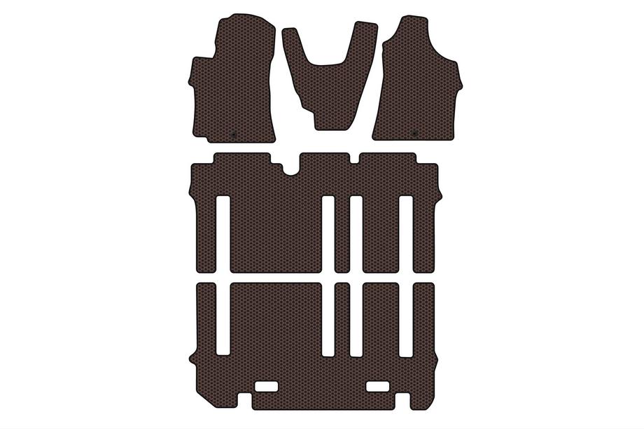 Hyundai H300, H1, Starex 2008–2020 Carsuit gumijas salona paklājiņi (pilns komplekts, brūni) Image
