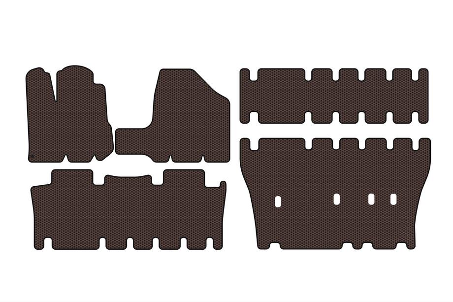 Toyota Sienna 2003–2009 Carsuit gumijas paklāji salonam (3 rindas, brūni) Image