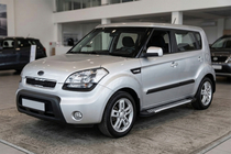 Kia Soul I 2008–2013 Sānu sliekšņi Line (2 gab., alumīnijs) foto 1