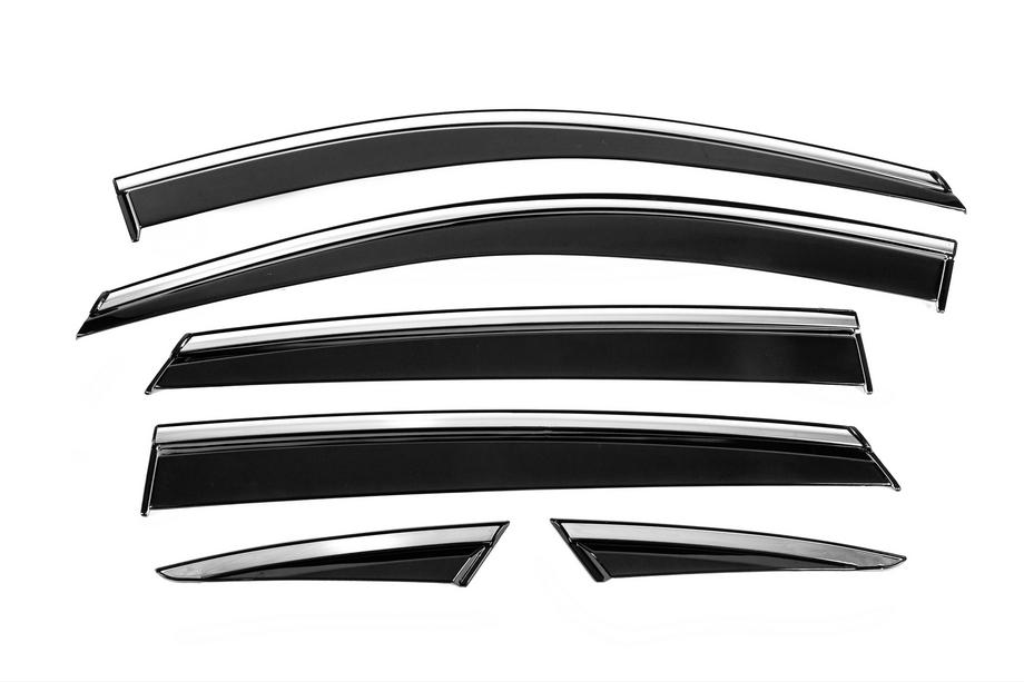 MG ZS 2017–2024 Logu vēja deflektori ar hromētu moldingu Niken Luxury (6 gab.) Image