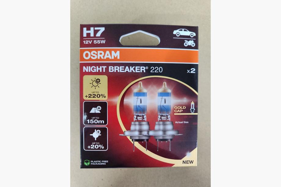 Osram H7 60/55W Night Breaker Laser +220% priekšējo lukturu spuldze Image