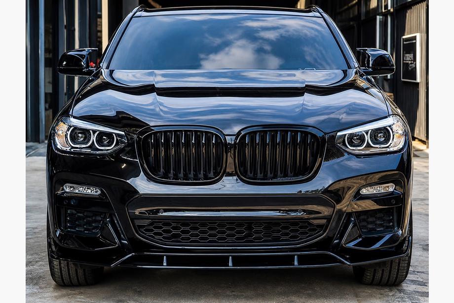 BMW X3 G01 2018– Priekšējā 3D lūpas uzlika (M-Sport 2018-2022, spīdīgi melna) Foto 1