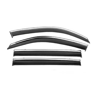 Logu vēja deflektori ar hromētu līsti Niken Luxury (4 gab.) Toyota Land Cruiser 200 2007–2021 foto 2