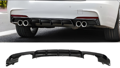 BMW 3. sērija F30/F31 2012–2019 Aizmugurējā bampera difuzors divpusējai dubultizplūdei (M-Sport, ABS) foto 1