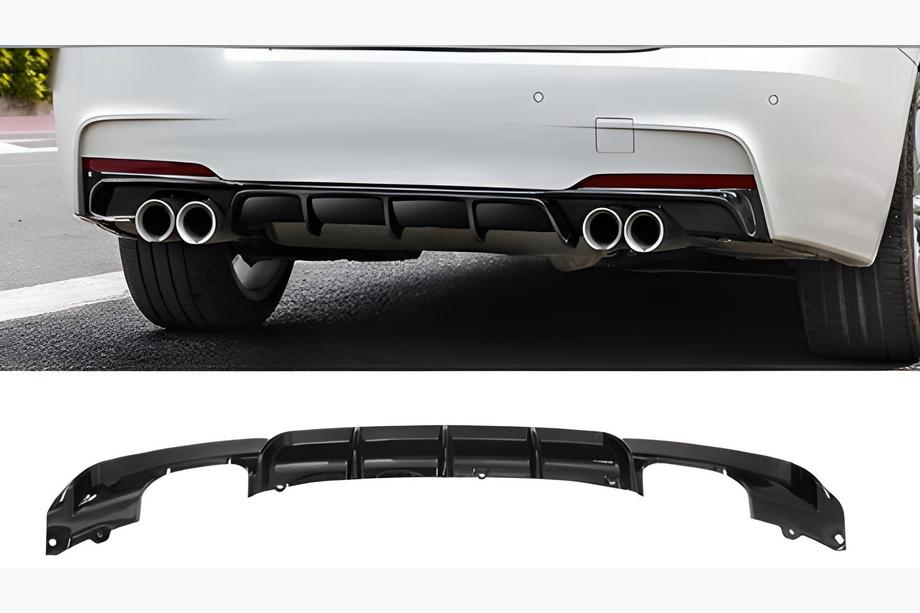 BMW 3. sērija F30/F31 2012–2019 Aizmugurējā bampera difuzors divpusējai dubultizplūdei (M-Sport, ABS) Image