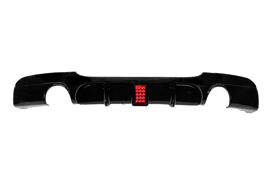 BMW 3. sērija E90/E91 2005–2011 Aizmugurējā bampera difuzors divpusējam vienam izpūtējam ar LED (M-Sport, ABS) Foto 1