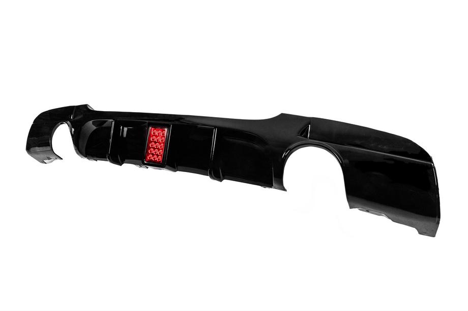 BMW 3. sērija E90/E91 2005–2011 Aizmugurējā bampera difuzors divpusējam vienam izpūtējam ar LED (M-Sport, ABS) Foto 2
