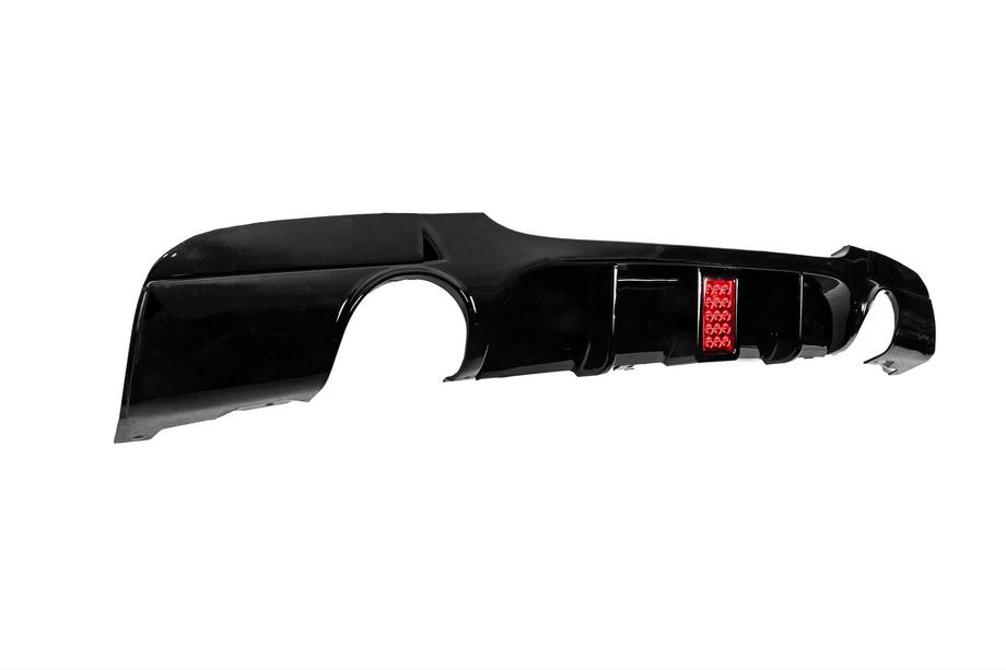BMW 3. sērija E90/E91 2005–2011 Aizmugurējā bampera difuzors divpusējam vienam izpūtējam ar LED (M-Sport, ABS) Foto 3