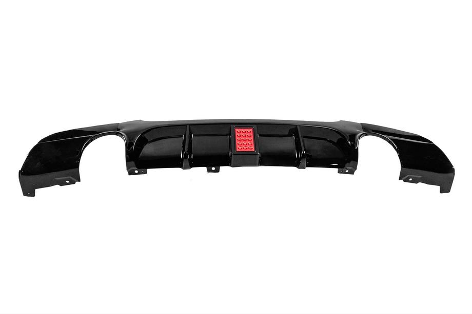 BMW 3. sērija E90/E91 2005–2011 Aizmugurējā bampera difuzors divpusējam vienam izpūtējam ar LED (M-Sport, ABS) Foto 4
