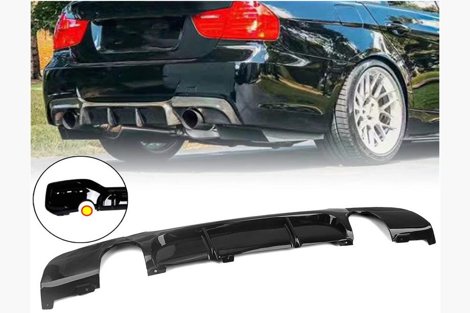 BMW 3. sērija E90/E91 2005–2011 Aizmugurējā bampera difuzors divpusējai viencaurules izplūdei (M-Sport, ABS) Image