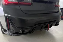 BMW 3. sērija G20/G21 2018– Aizmugurējā bufera difuzors B-Style LED (M-Sport 2023+, ABS) foto 6