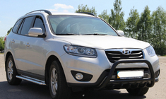 Hyundai Santa Fe 2 2006–2012 Bullbārs WT003 Black (nerūsējošais tērauds) foto 5
