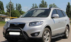 Hyundai Santa Fe 2 2006–2012 Bullbārs WT003 Black (nerūsējošais tērauds) foto 4