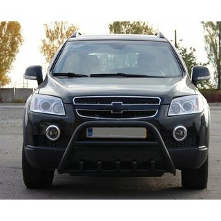 Priekšējais aizsargstienis WT003 Black (nerūsējošais tērauds) Chevrolet Captiva 2006–2019 foto 1