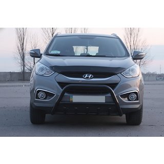 Priekšējais aizsargstienis WT003 Black (nerūsējošais tērauds) Hyundai IX-35 2010–2015 foto 4