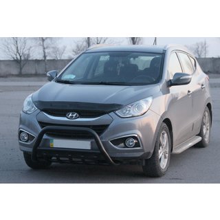Priekšējais aizsargstienis WT003 Black (nerūsējošais tērauds) Hyundai IX-35 2010–2015 foto 1