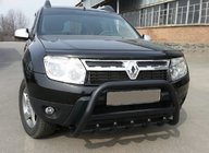 Renault Duster 2008–2017 Ķenguru aizsargstienis ar uzrakstu WT004 Black (nerūsējošais tērauds) foto 1