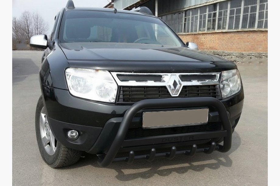 Renault Duster 2008–2017 Ķenguru aizsargstienis ar uzrakstu WT004 Black (nerūsējošais tērauds) Image