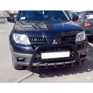Kengurubārs WT004 Black (nerūsējošais tērauds) Mitsubishi Outlander 2001–2006 foto 1