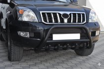 Toyota Land Cruiser Prado 120 2002–2009 Zemais bullbar WT003 Black (nerūsējošais tērauds) foto 3