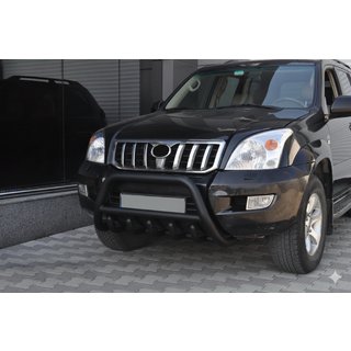 Zemais bullbar WT003 Black (nerūsējošais tērauds) Toyota Land Cruiser Prado 120 2002–2009 foto 1