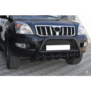 Zemais bullbar WT003 Black (nerūsējošais tērauds) Toyota Land Cruiser Prado 120 2002–2009 foto 3