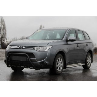 Kengurubārs WT004 Black (nerūsējošais tērauds) Mitsubishi Outlander 2012–2021 foto 1