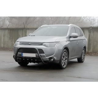 Kengurubārs WT004 Black (nerūsējošais tērauds) Mitsubishi Outlander 2012–2021 foto 4