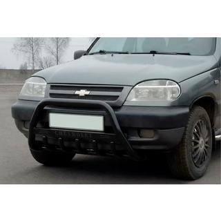 Kengurina stienis WT004 Black (nerūsējošais tērauds) Chevrolet Niva 1998–2020 foto 1