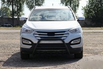 Hyundai Santa Fe 3 2012–2018 Priekšējais aizsargstienis WT003 Black (nerūsējošais tērauds) foto 3