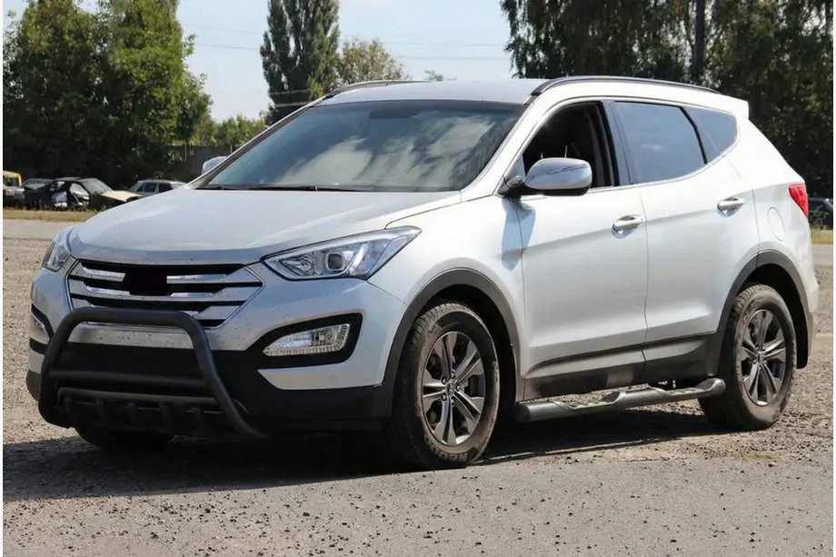 Hyundai Santa Fe 3 2012–2018 Priekšējais aizsargstienis WT003 Black (nerūsējošais tērauds) Image